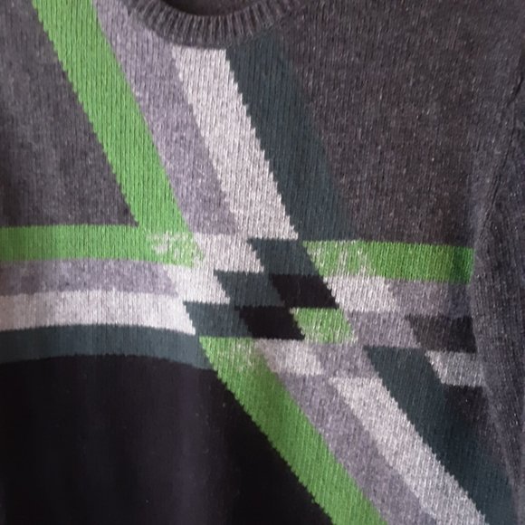 Joe Fresh Men's Grey Green Chunky Wool Sweater Size Medium - Picture 4 of 12
